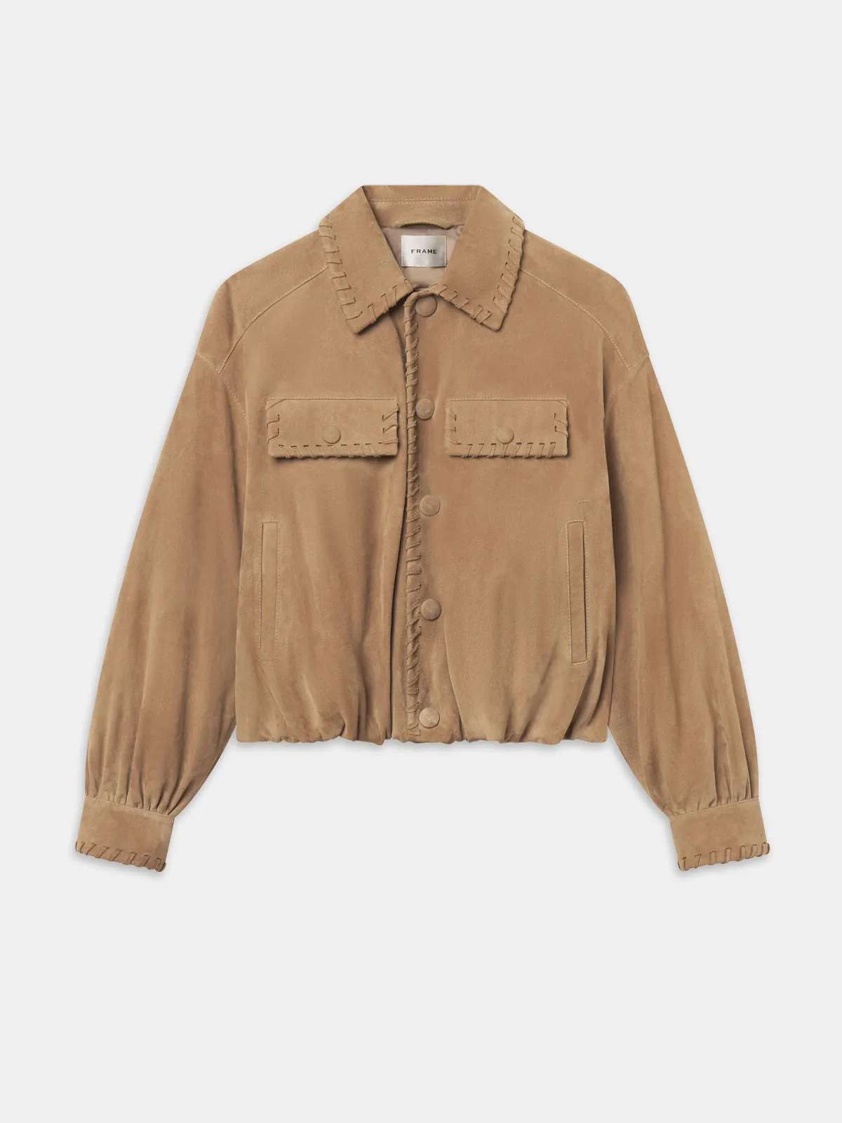 The Suede Bubble Jacket Chai Leather by FRAME