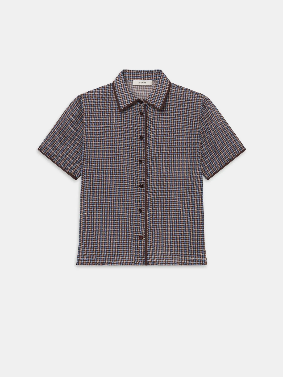 The Essential Top Chestnut Multi Plaid Silk by FRAME