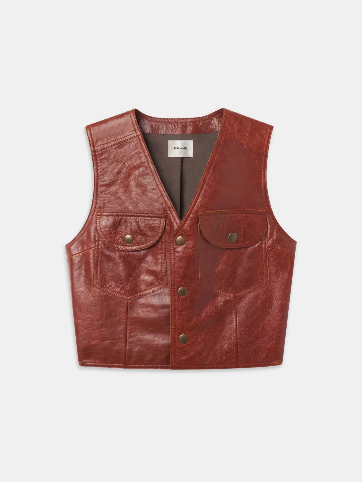 The Leather Utility Vest by FRAME
