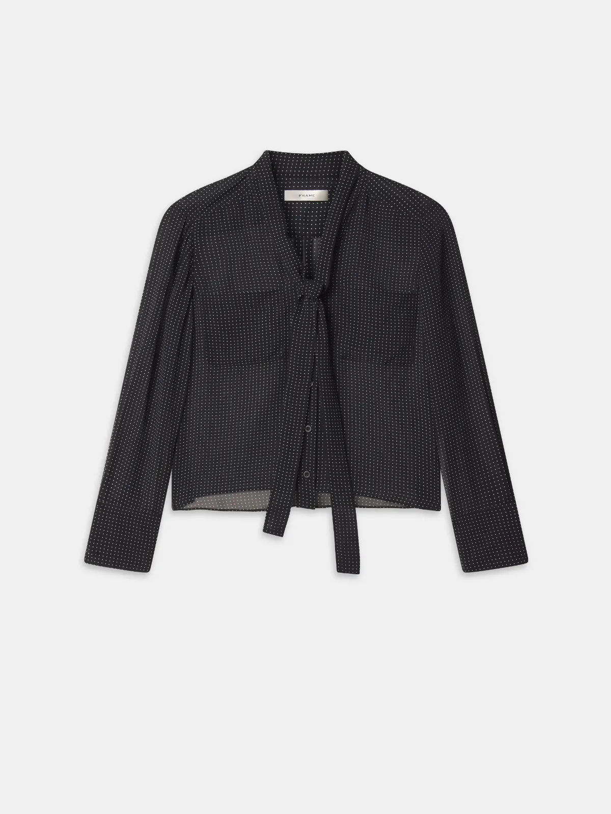 Polka Dot Modern Tie Blouse Top