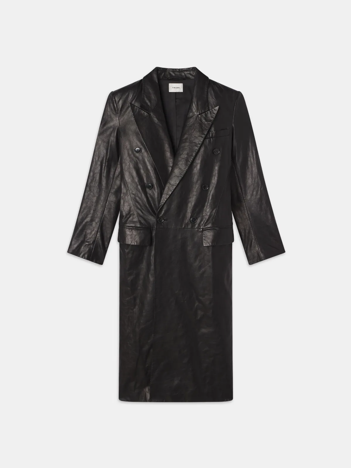 Tailored Leather Coat Black by FRAME