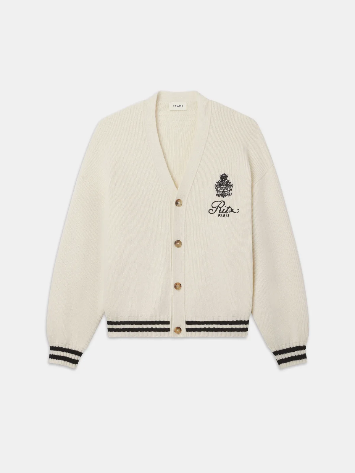 Ritz Embroidery Cashmere Cardigan Sweater by FRAME