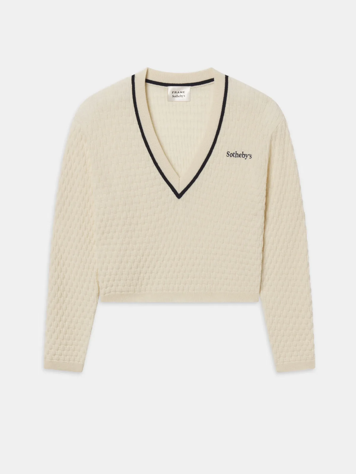 Sothebys V-Neck Sweater Cream by FRAME