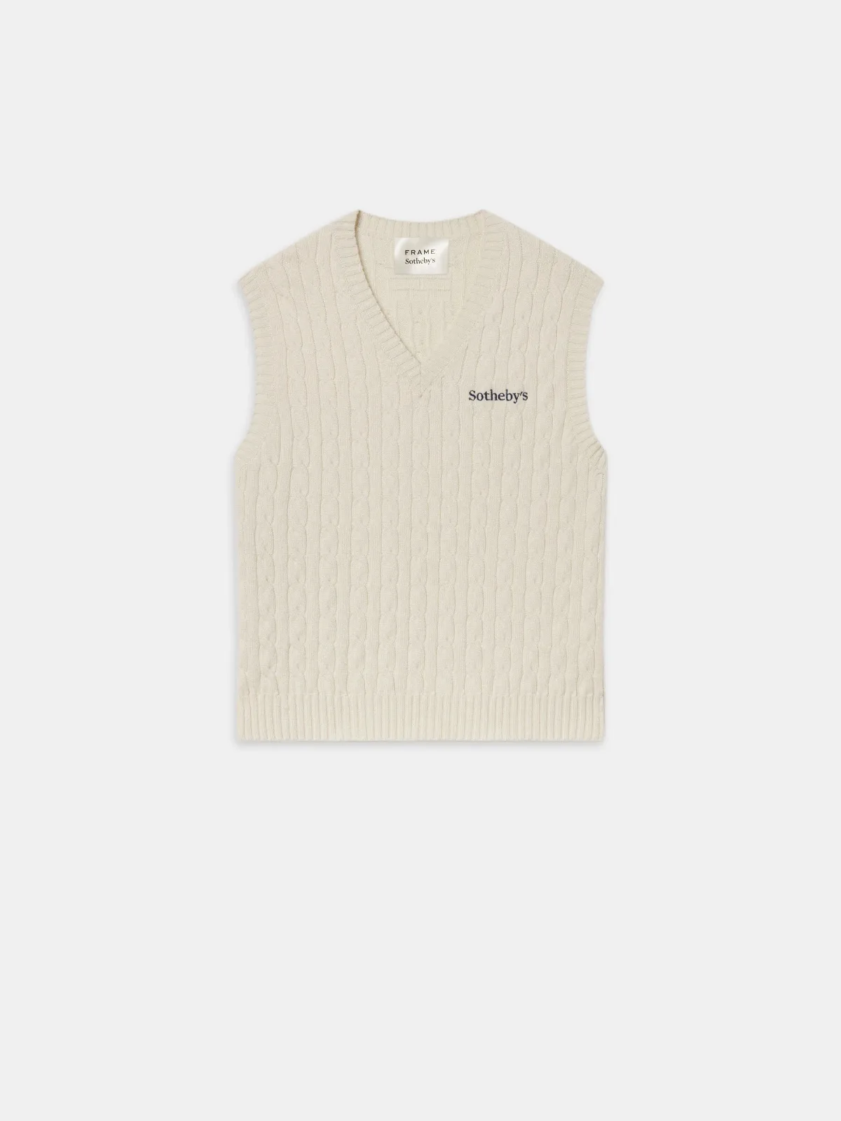 Sothebys Cable Sweater Vest Cream by FRAME