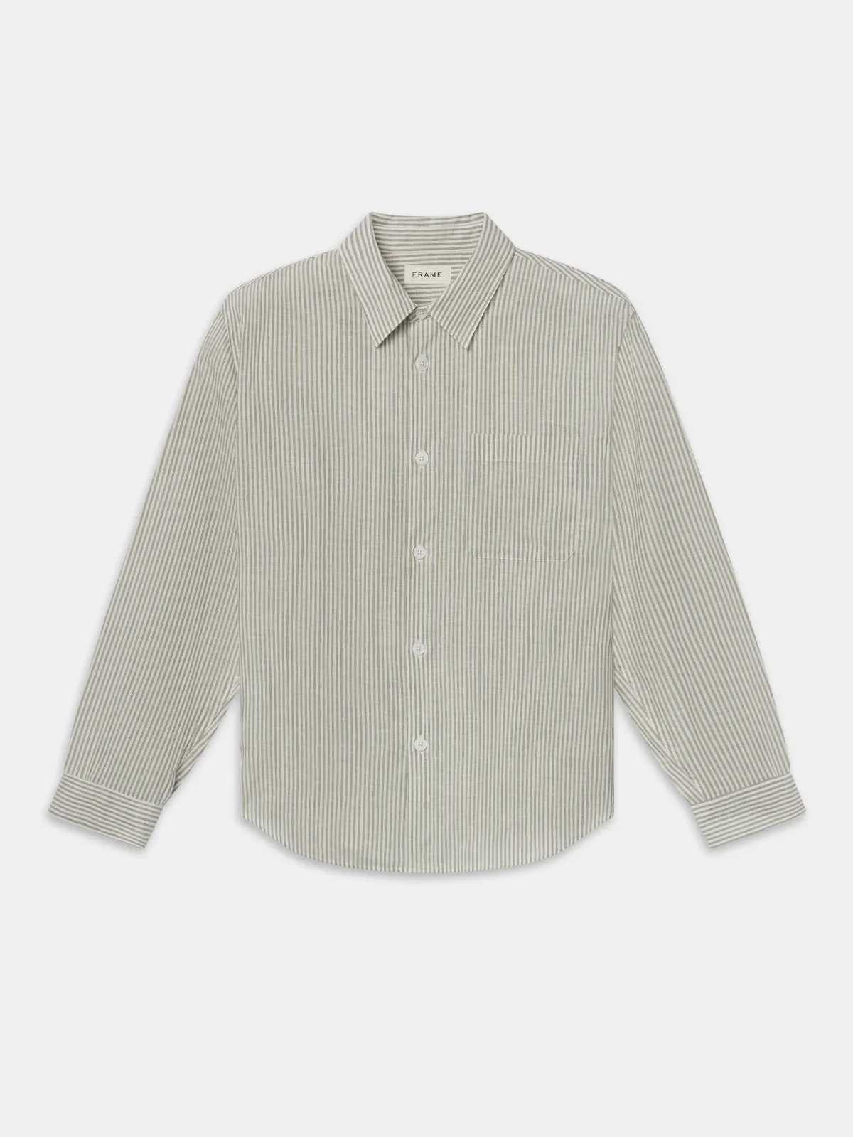 Linen Blend Stripe Shirt by FRAME