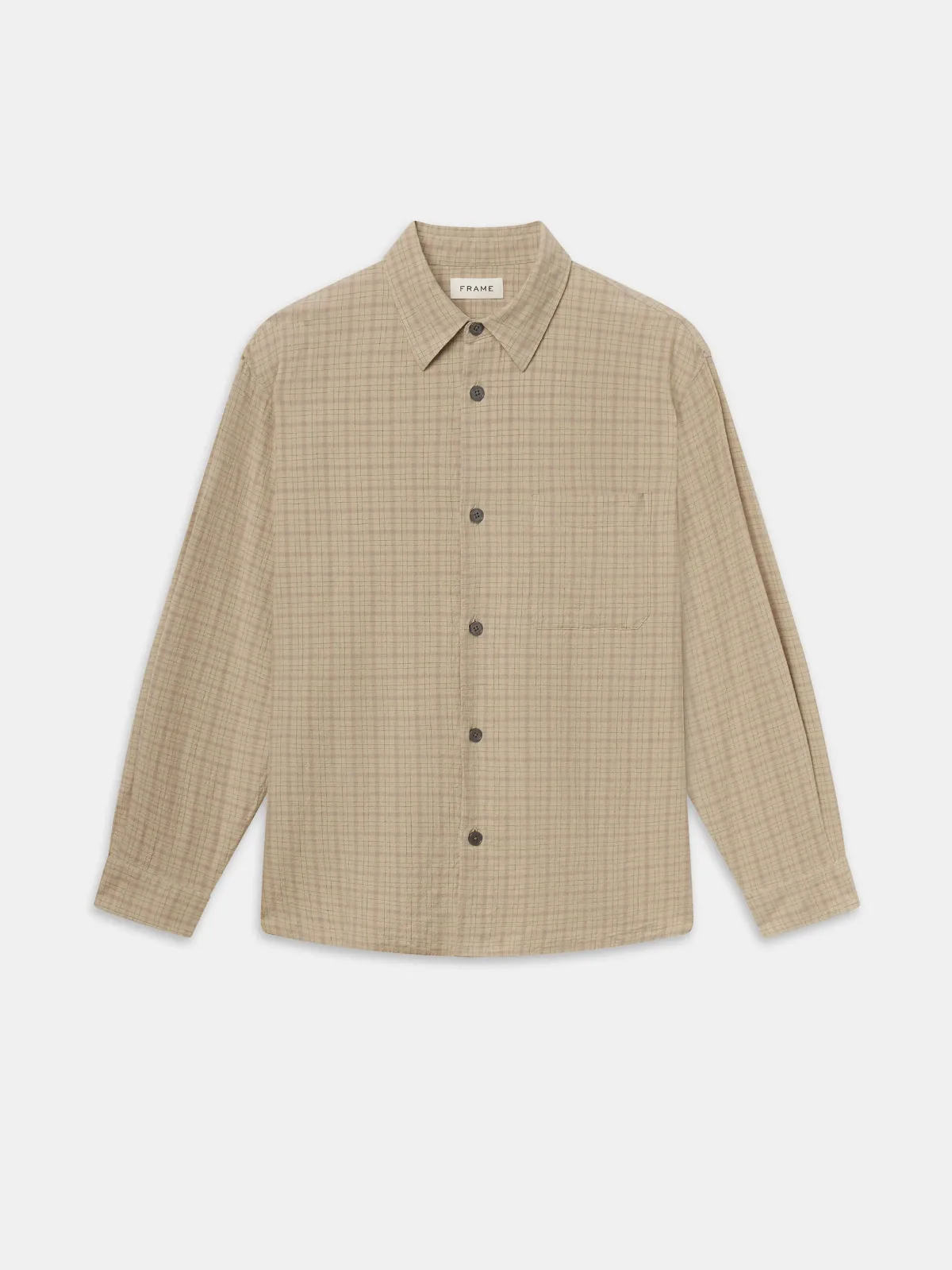 Linen Blend Plaid Shirt by FRAME