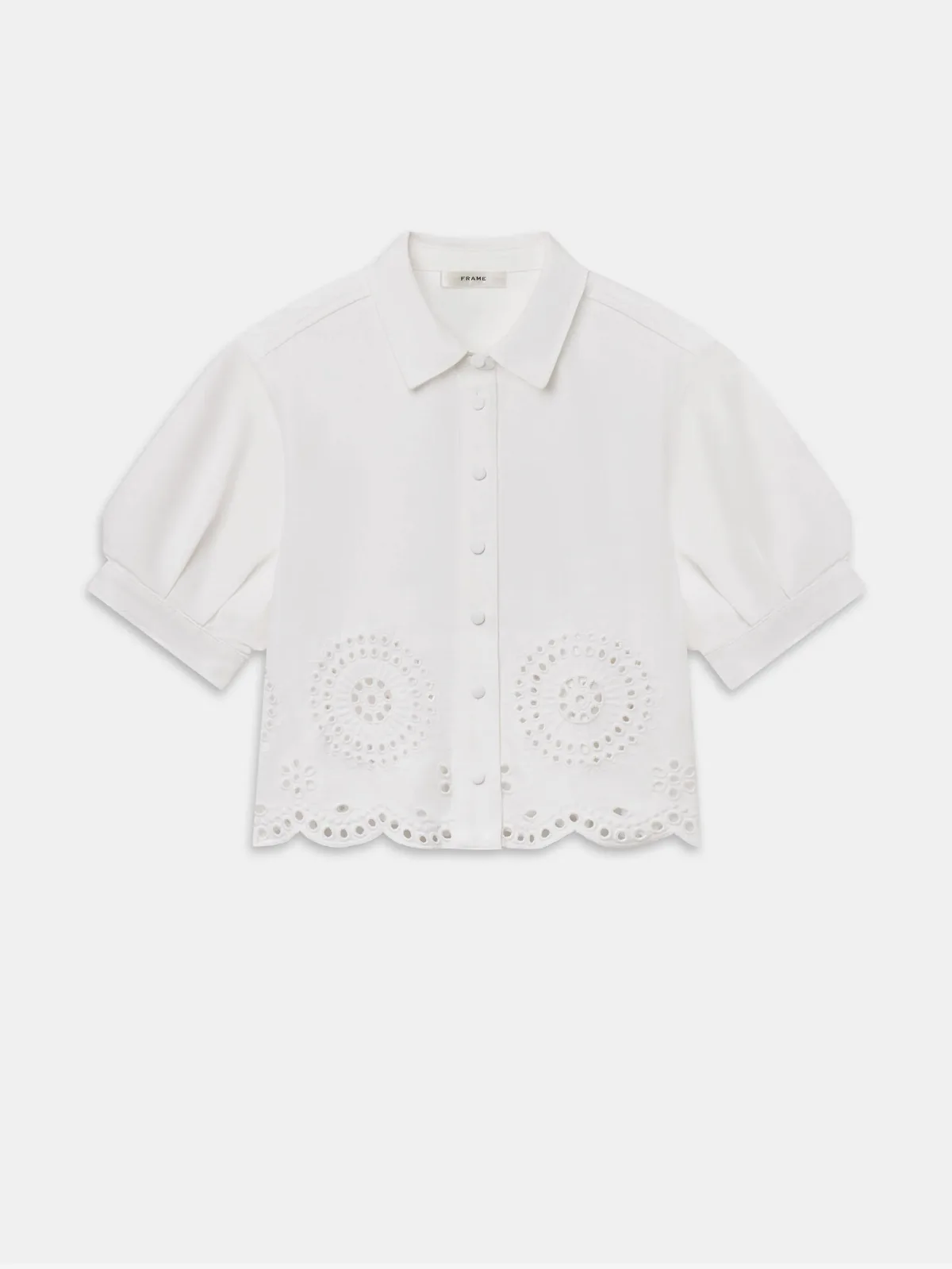 The Eyelet Billow Sleeve Shirt by FRAME