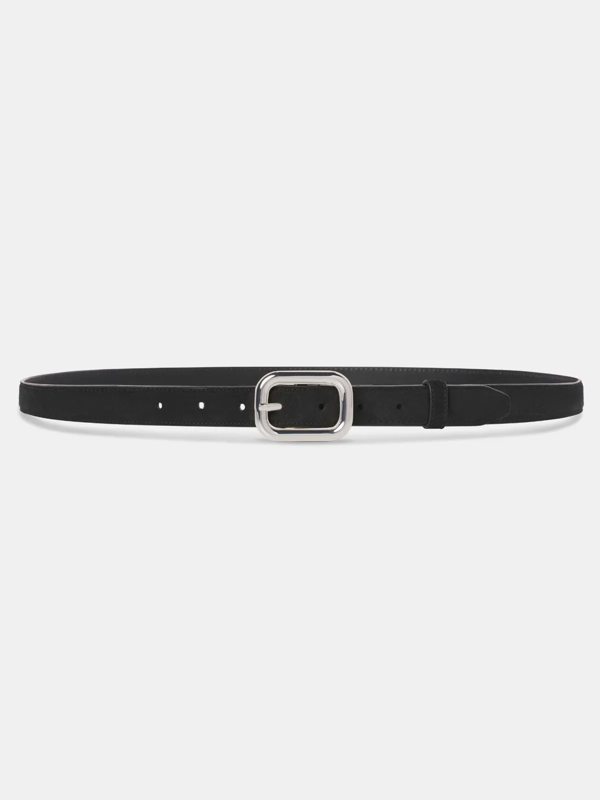 The Suede Rounded Buckle Belt by FRAME
