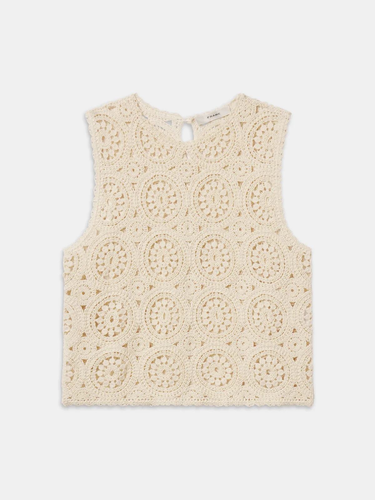 The Crochet Tank Top Cream by FRAME