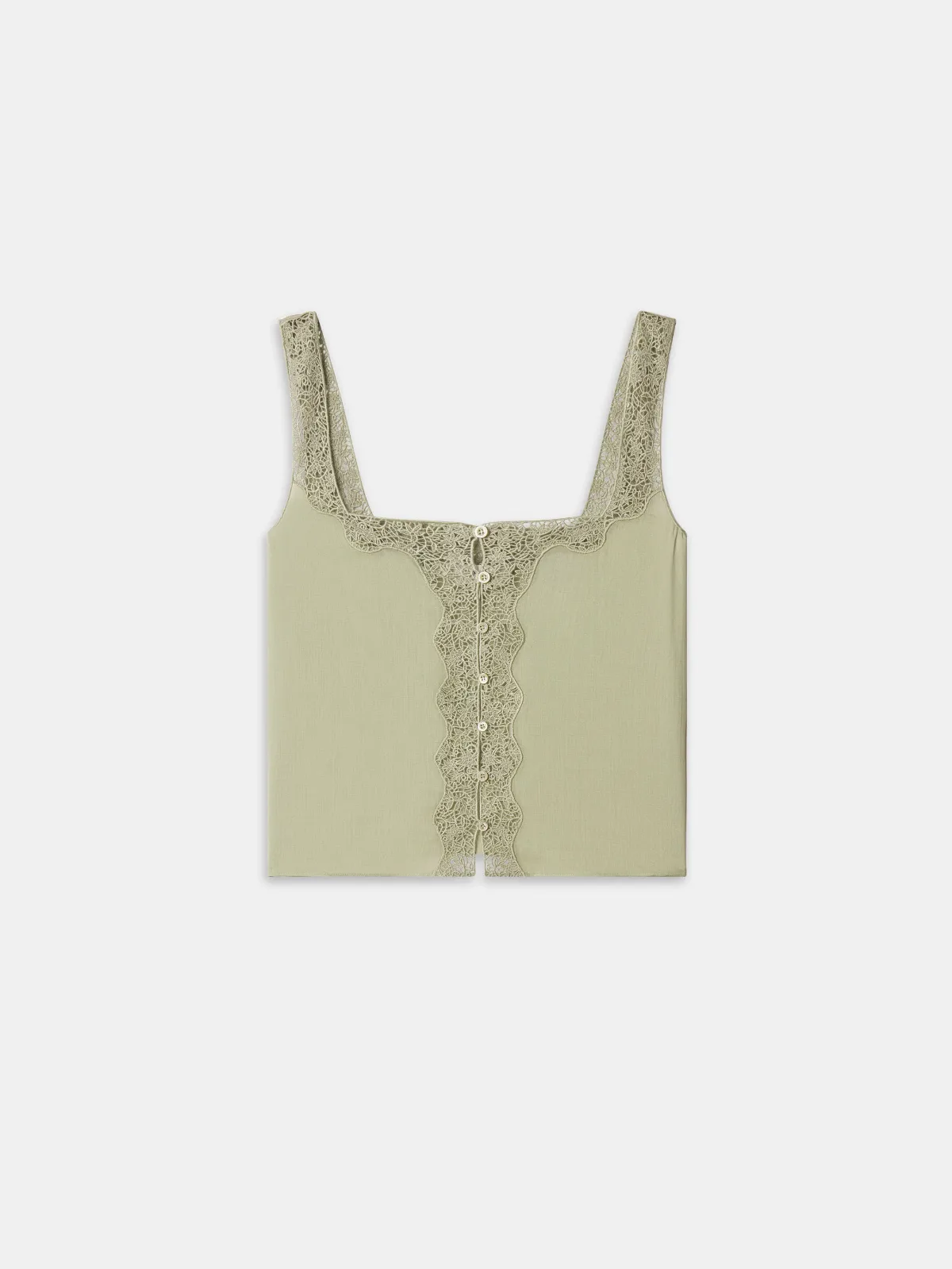 The Embroidered Tank Top Sage by FRAME
