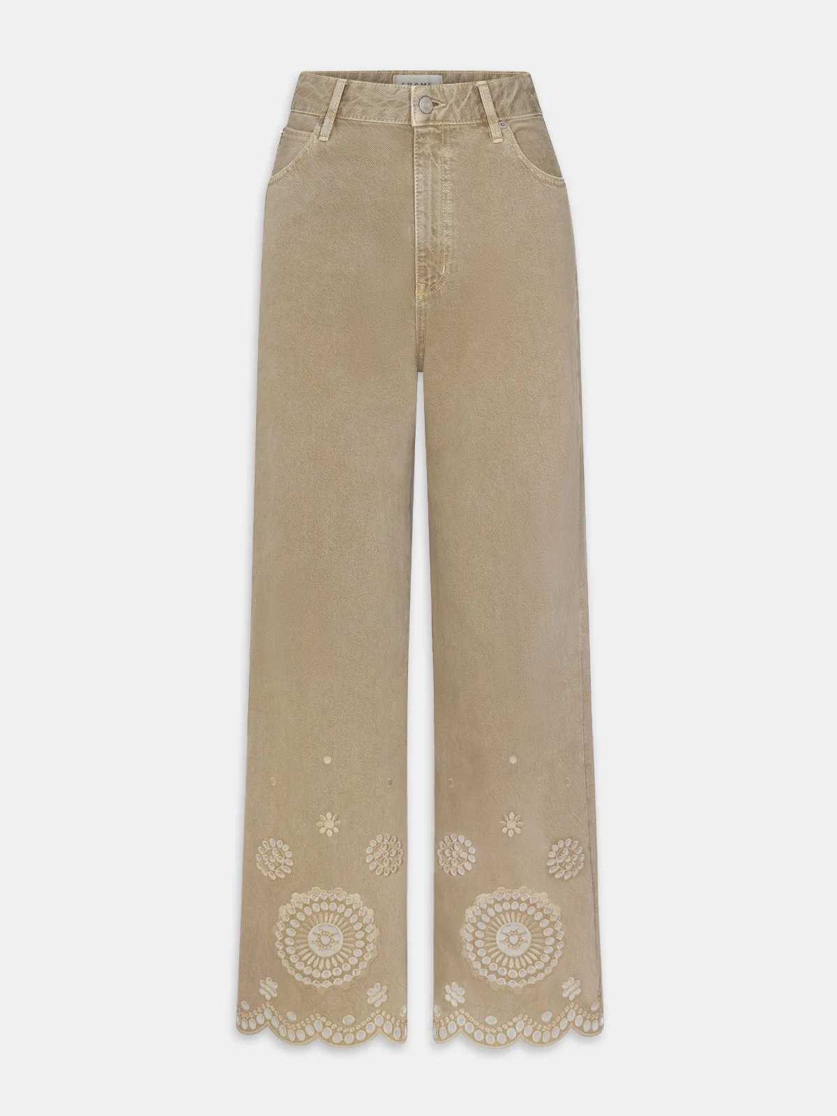 The Eyelet Flare Pants by FRAME