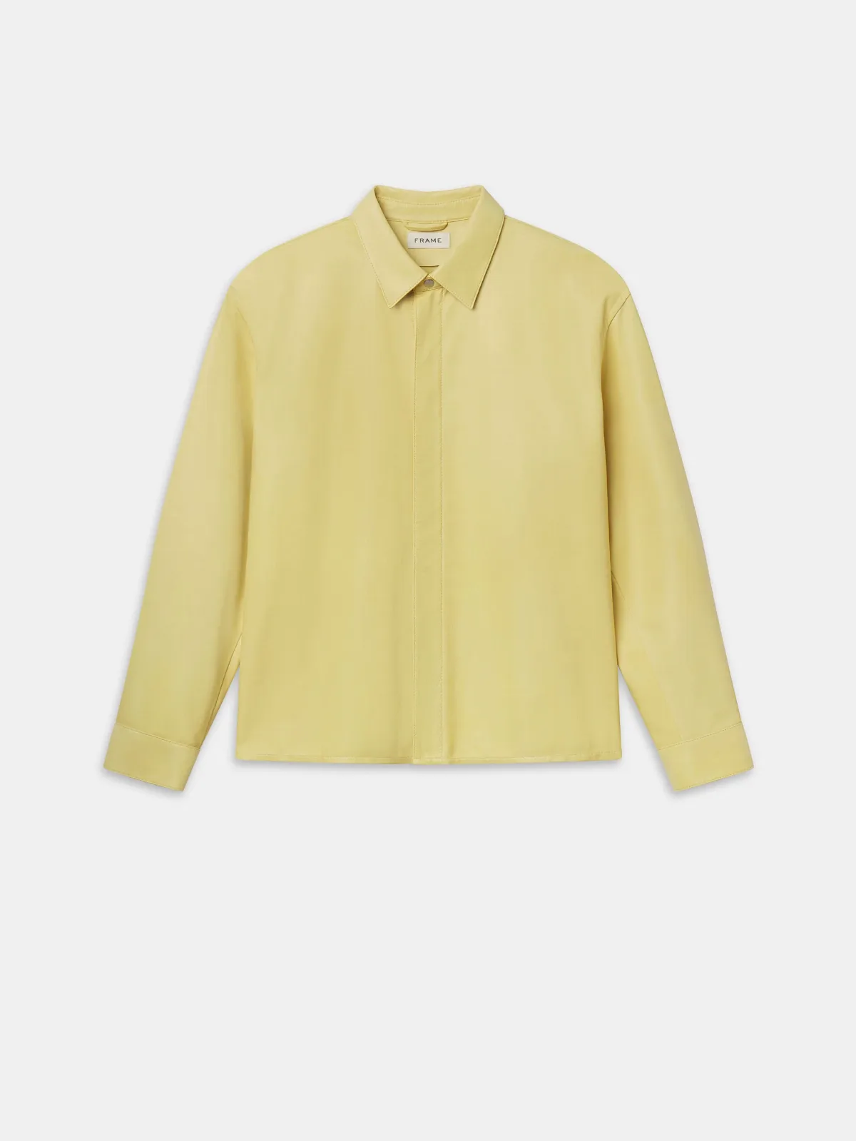 Leather Zip-Up Shirt Bold Yellow by FRAME