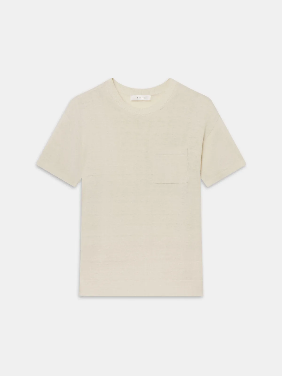 The Silk Knit Plus One T-Shirt Cream by FRAME