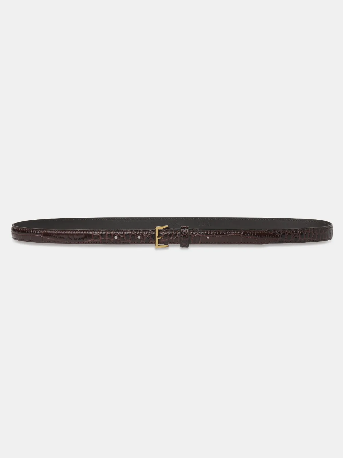 The Petite Square Buckle Belt Pomegranate Croc by FRAME