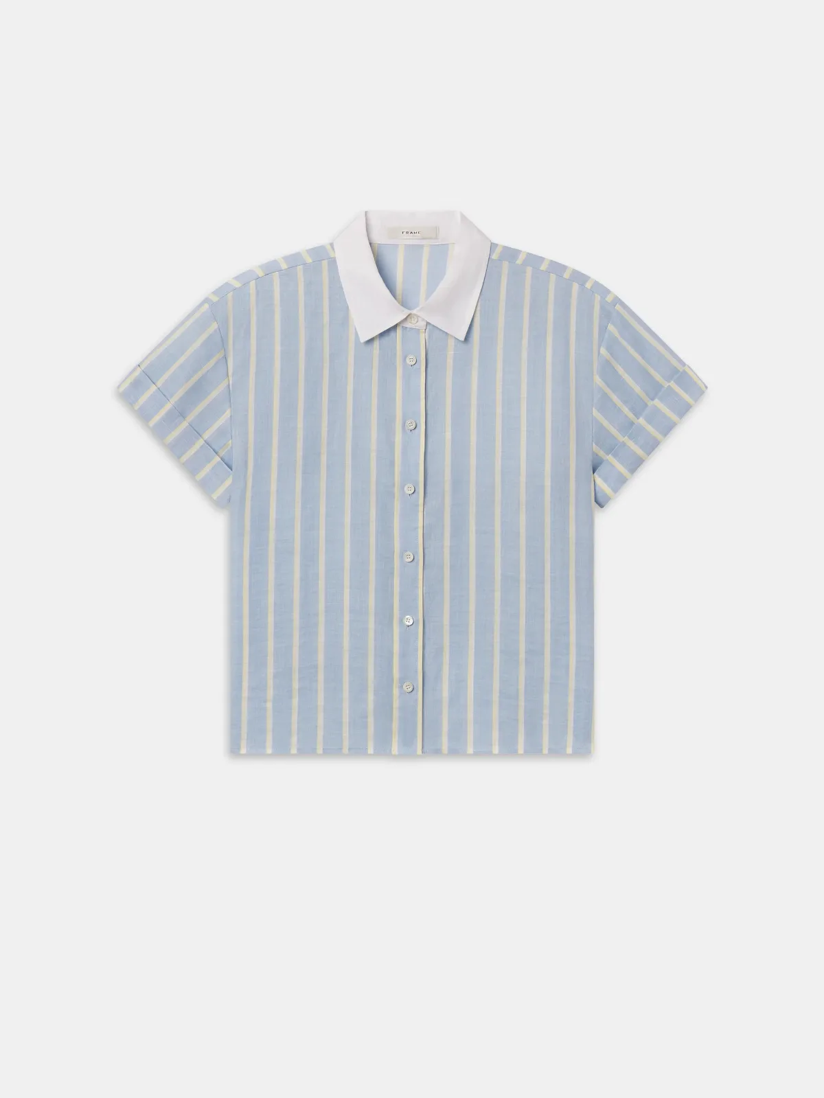 The Linen Boardwalk Shirt Chambray Blue Multi by FRAME