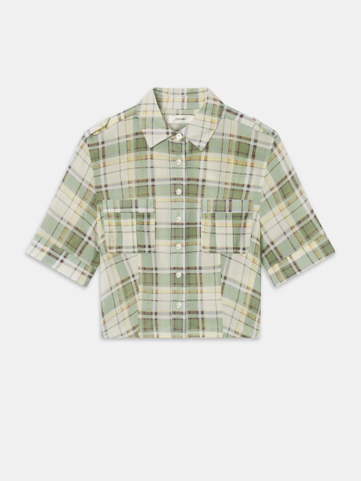 The Utility Shirt Jade Green Plaid by FRAME