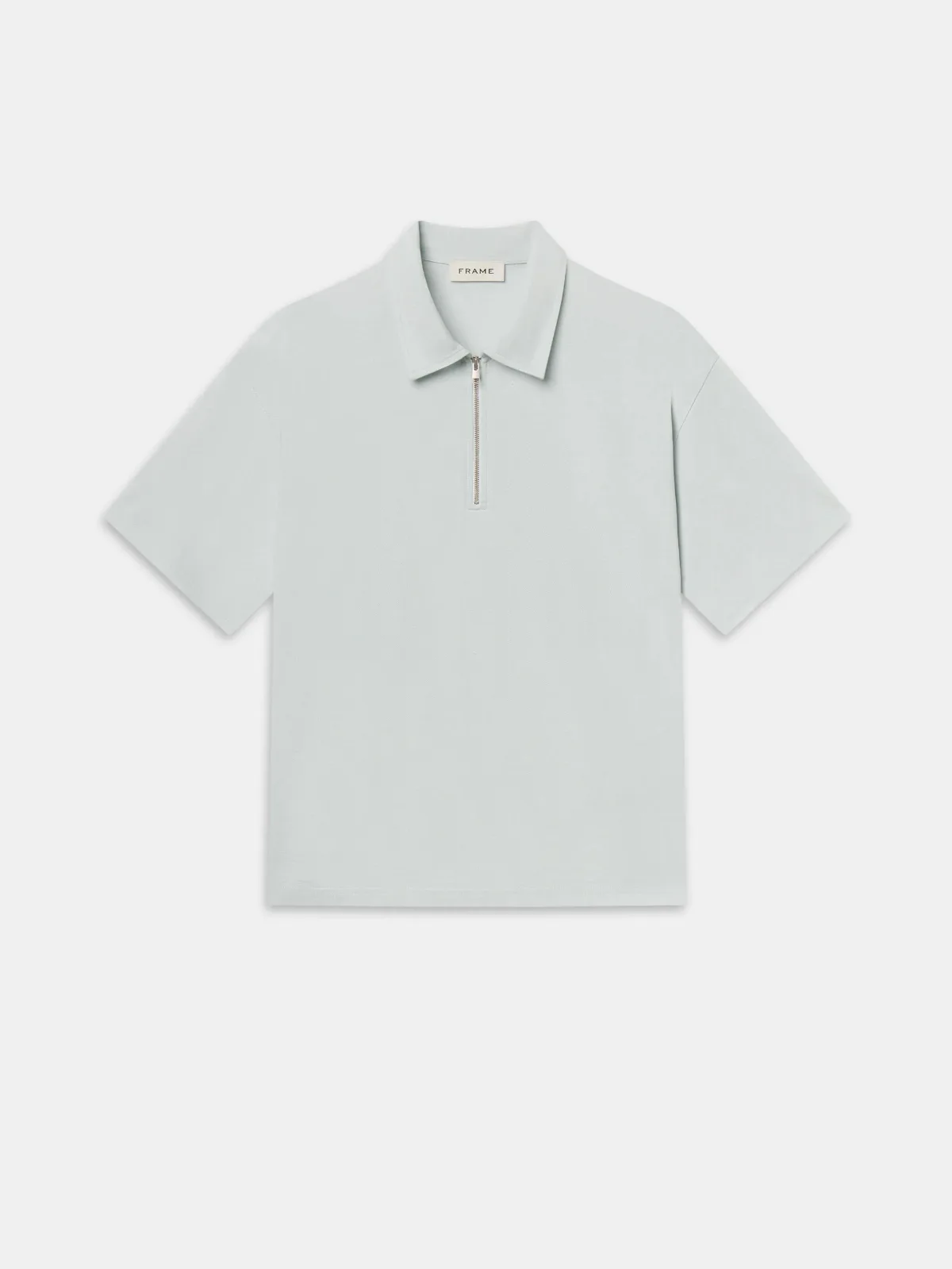 Half Zip Pique Polo Pale Blue by FRAME
