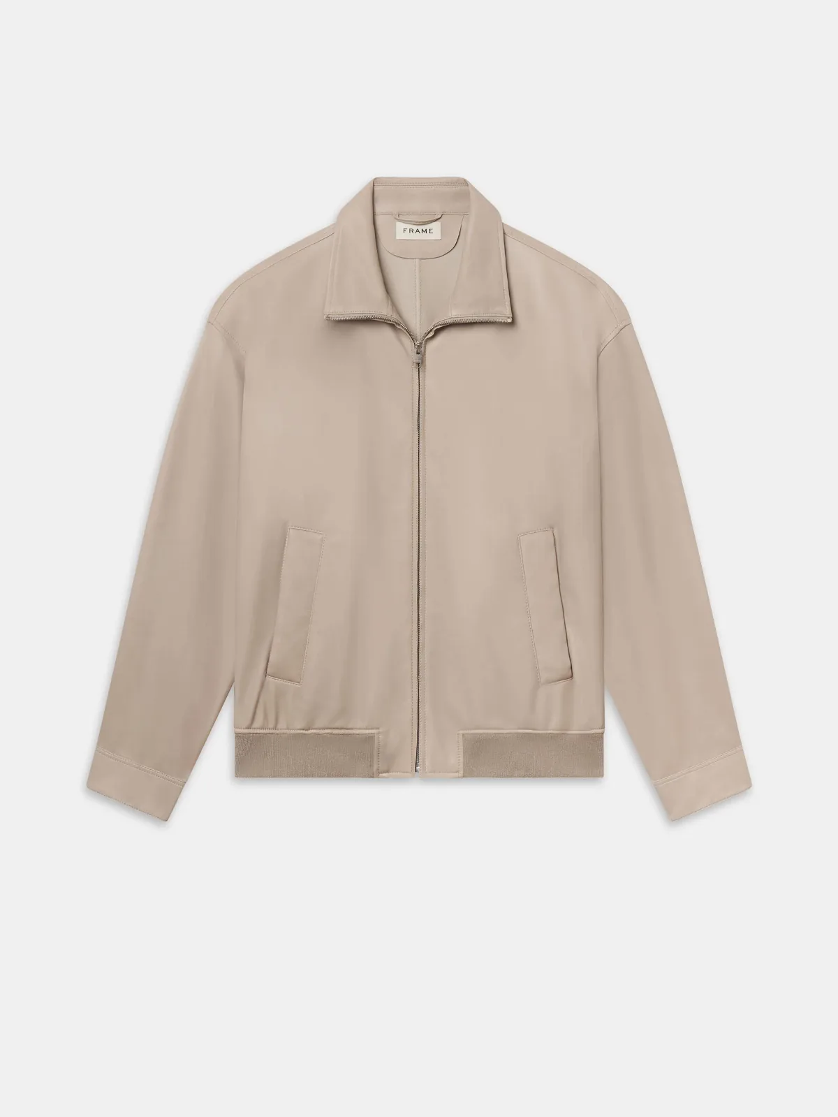 Leather Bomber Jacket Dusty Beige by FRAME