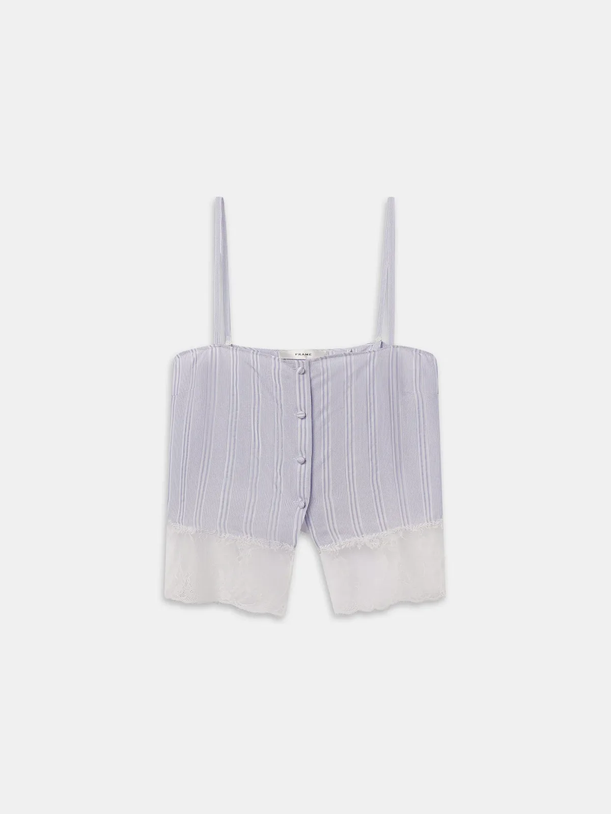 The Stripe Lace Cami Chambray Multi by FRAME