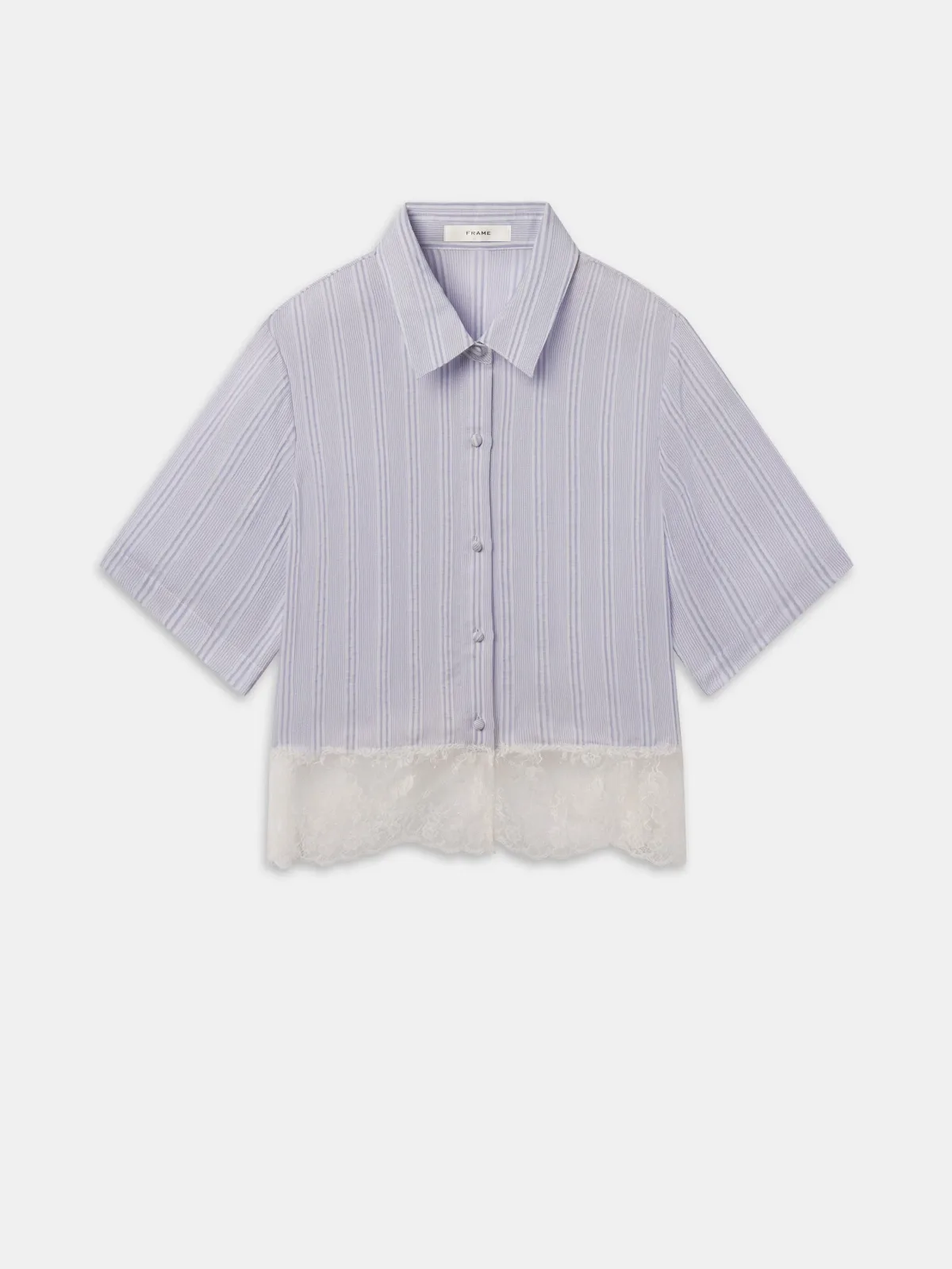 The Stripe Lace Shirt Chambray Multi by FRAME