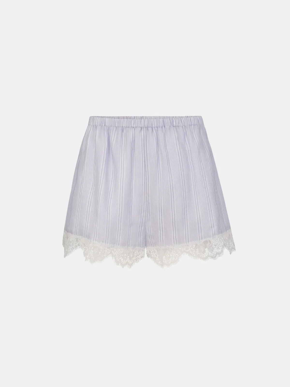The Stripe Lace Lounge Shorts Chambray Multi by FRAME