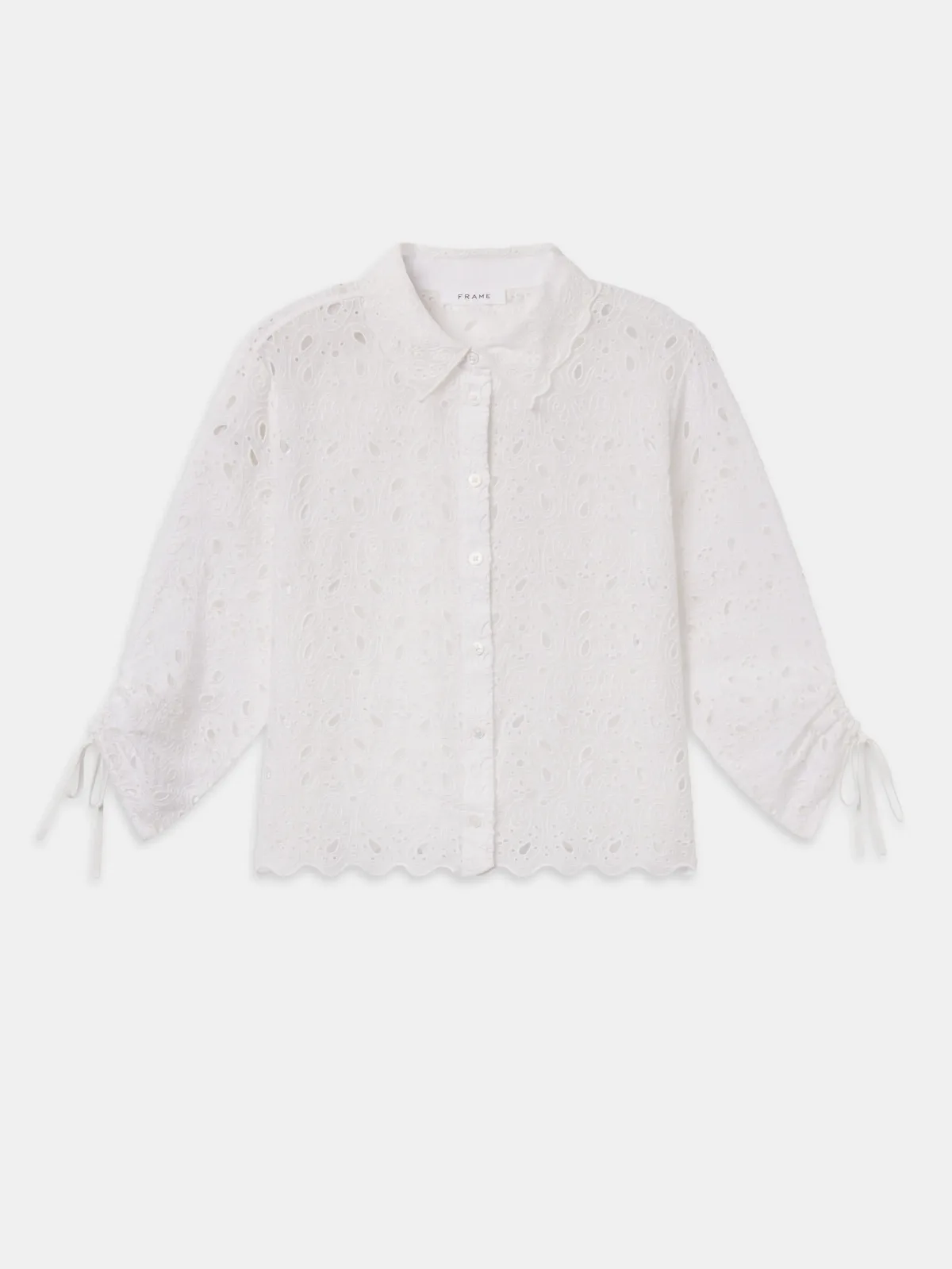 The Paisley Eyelet Cinch Sleeve Shirt by FRAME