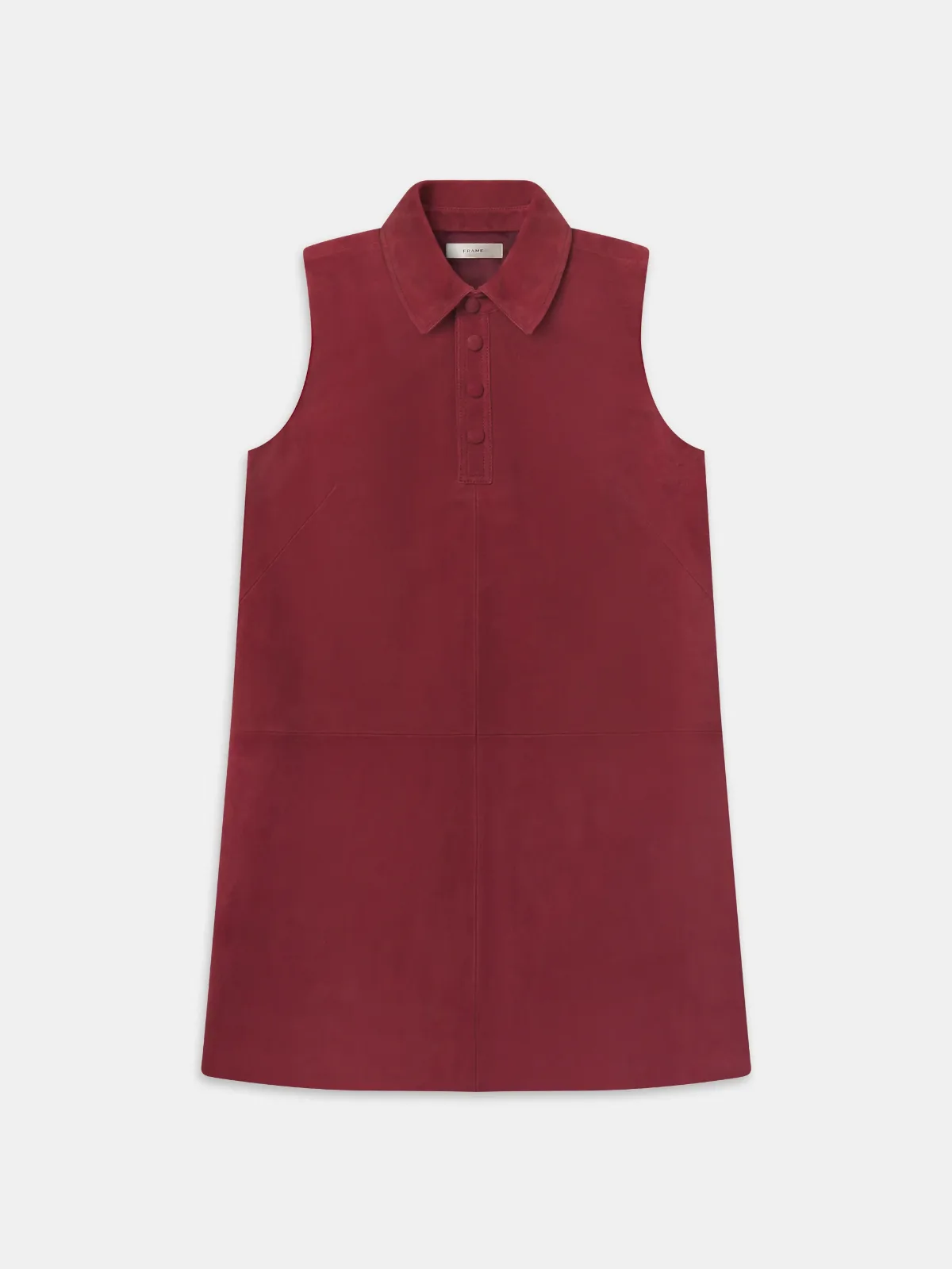 The Suede City Shift Dress Garnet by FRAME