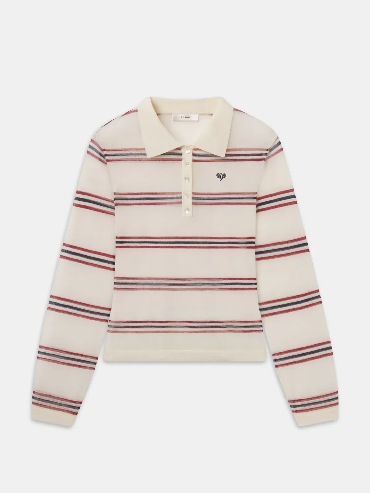 The Tennis Polo Garnet Multi Stripe