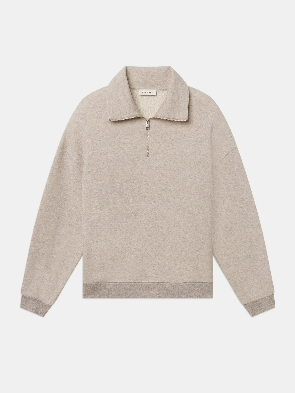 Relaxed Zip Up Sweatshirt Heather Grey