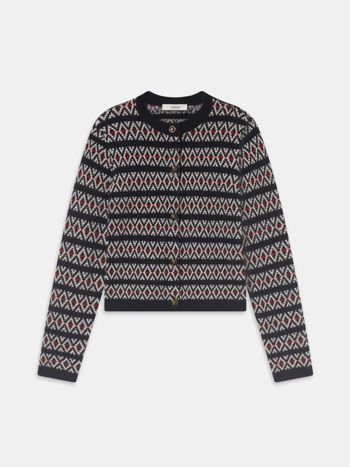 The Cashmere Cardi Navy Fairisle
