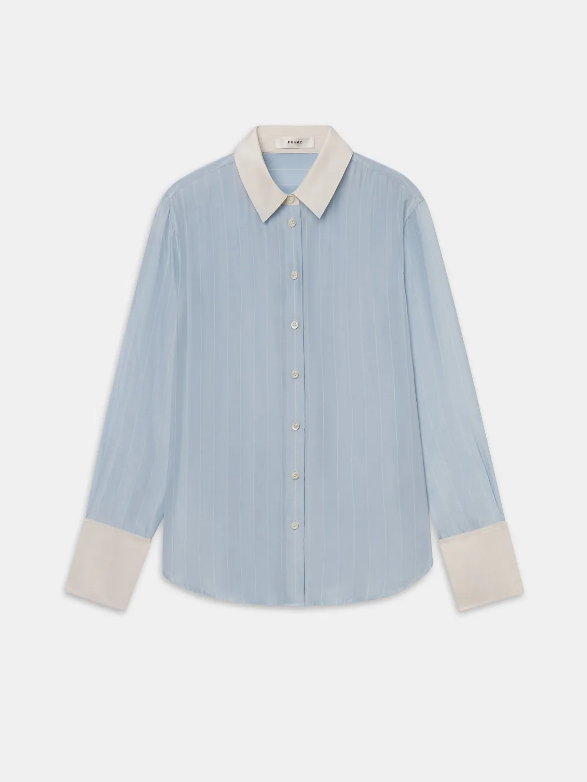 The Silk Standard Shirt Sky Blue Stripe by FRAME