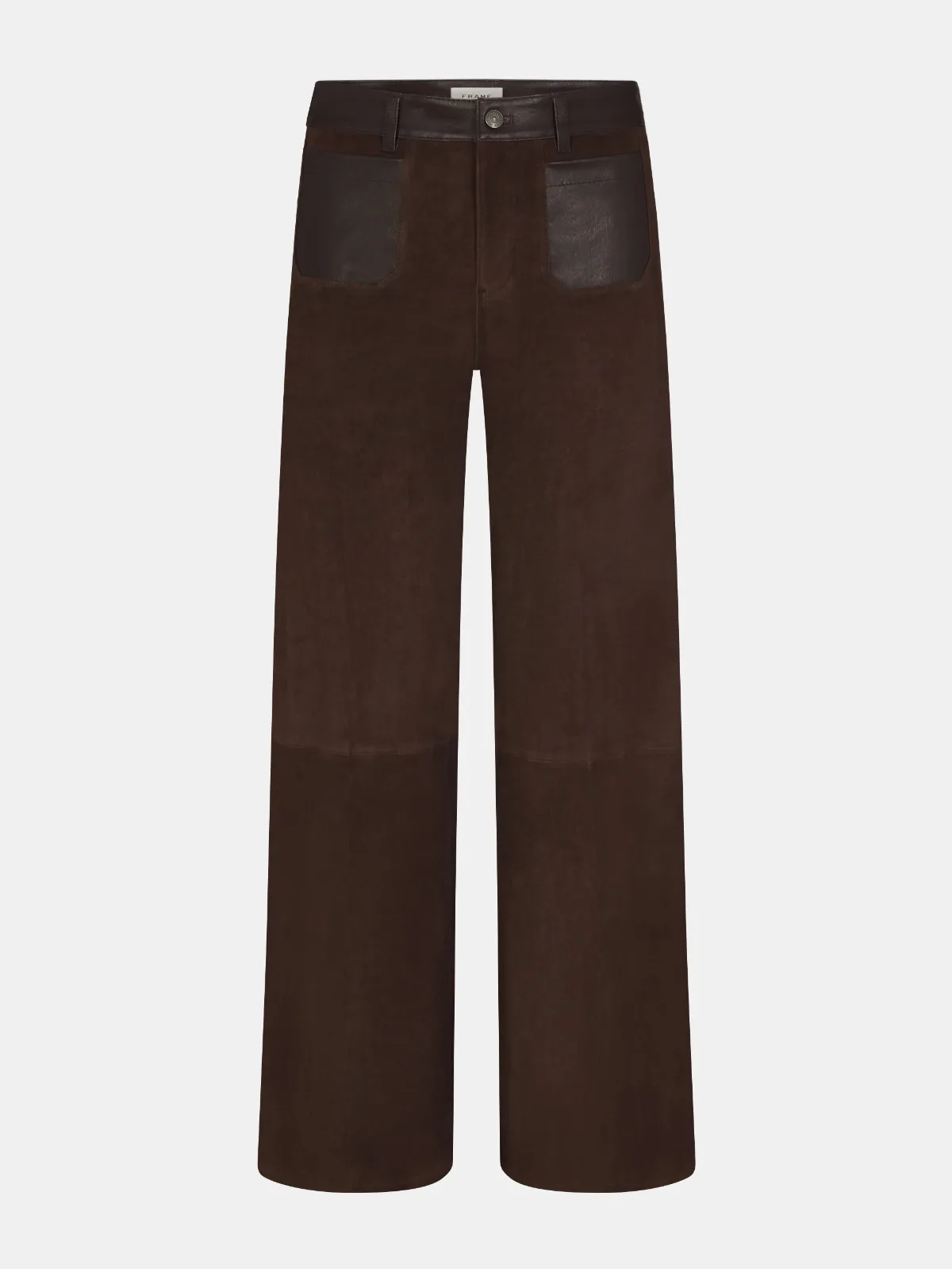 The Suede and Leather Slim Palazzo Modernist Pocket Pants by FRAME