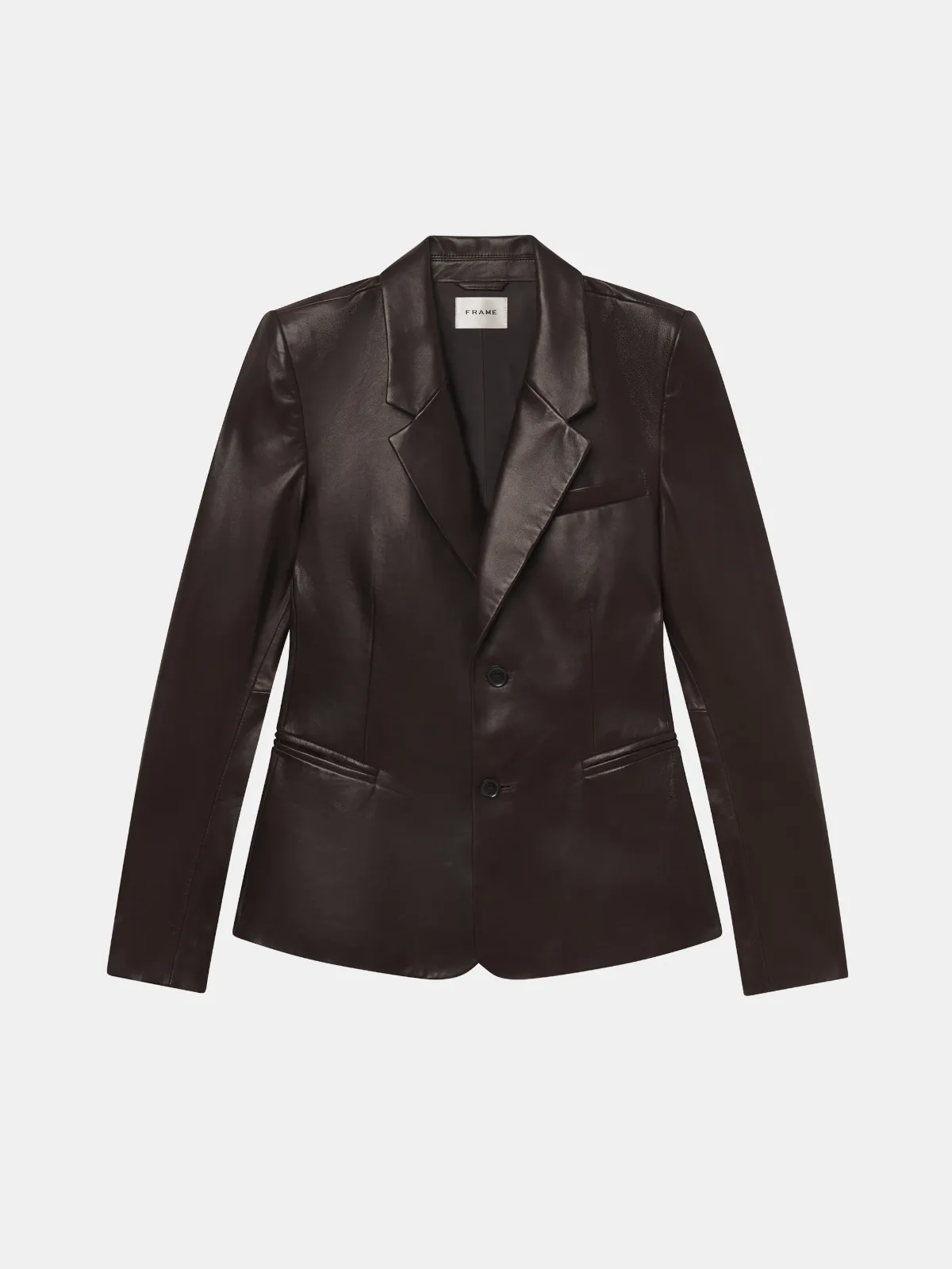 The Femme Leather Blazer Truffle by FRAME
