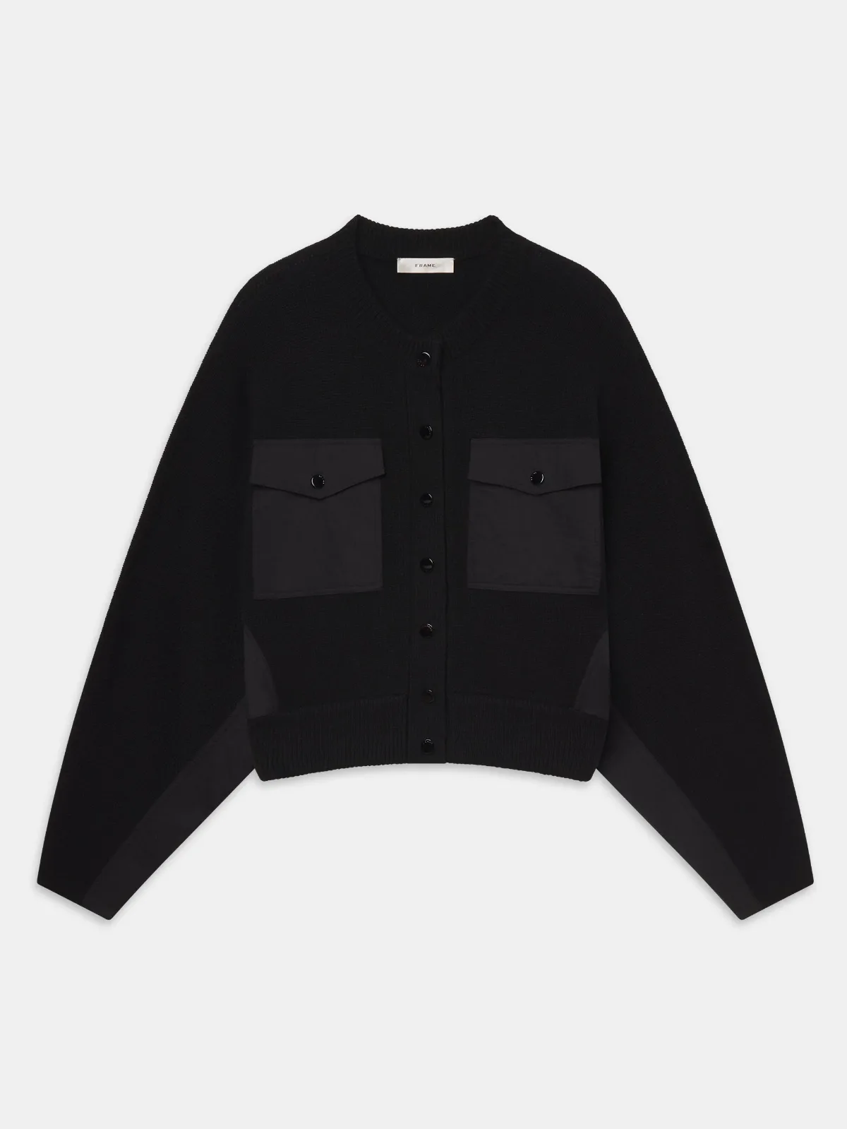 The Contrast Cashmere Cardi by FRAME