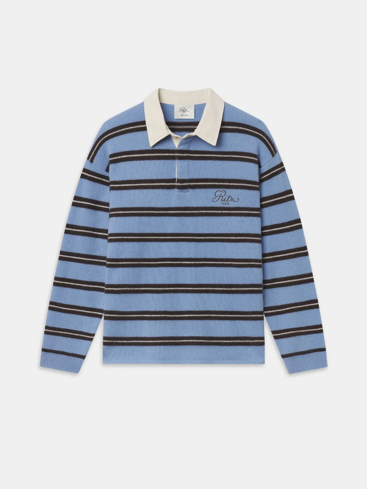 The Ritz Brushed Cashmere Rugby Sweater by FRAME