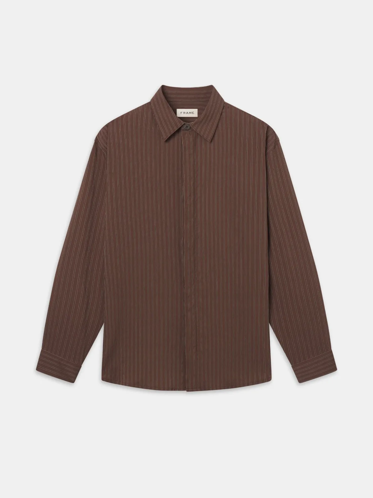 Relaxed Stripe Shirt Red Brown Stripe