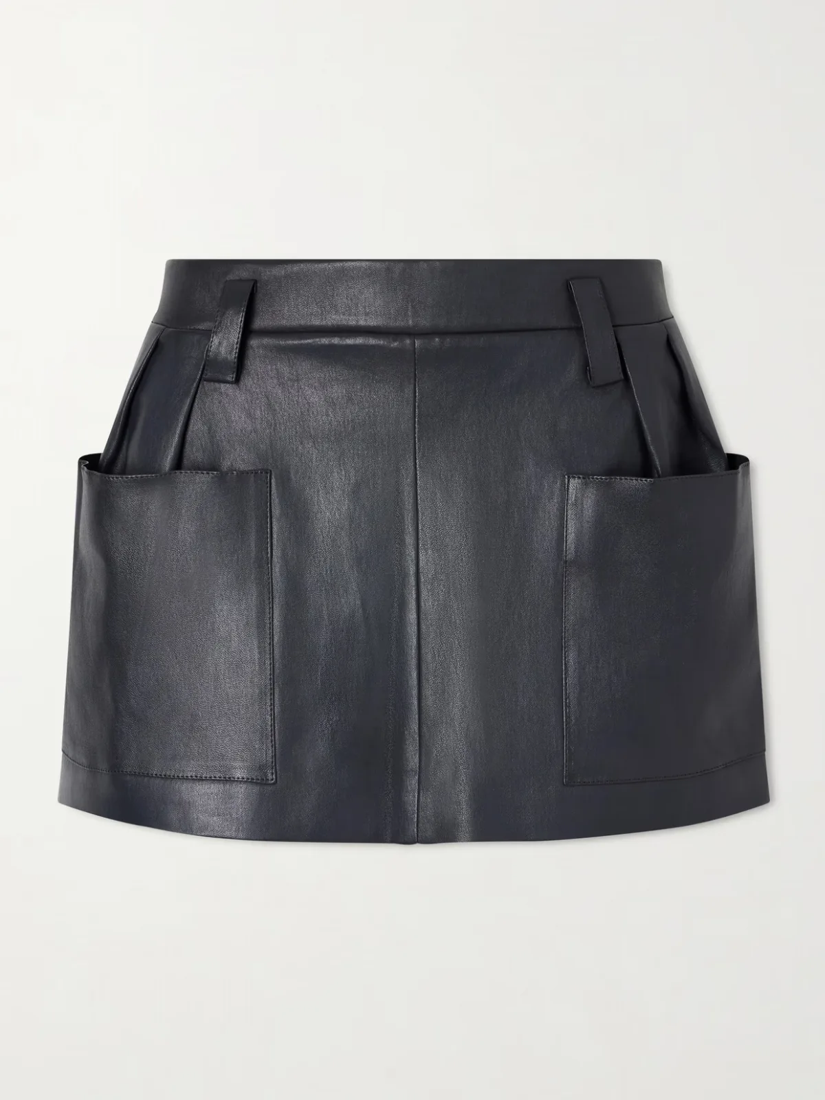 - Anastasia Pleated Leather Mini Skirt -