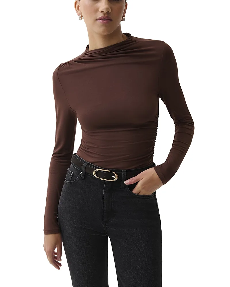 Nathalia Draped Long Sleeve Top