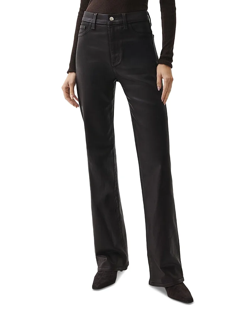 Evie High Rise Bootcut Jeans in Coated Mocha