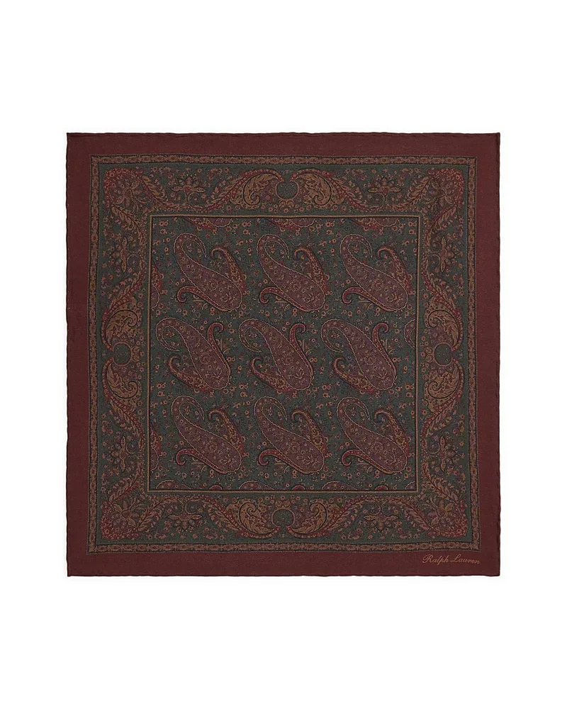 Purple Label Paisley Silk Pocket Square by Ralph Lauren