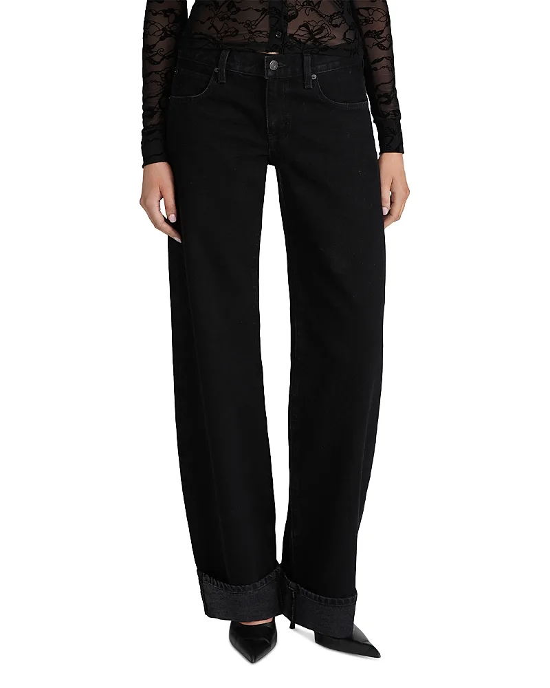 The Low Bow Mid Rise Cuffed Wide Leg Jeans
