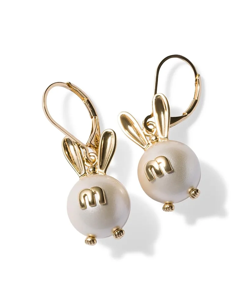 Metal Bunny Earrings with Pendant