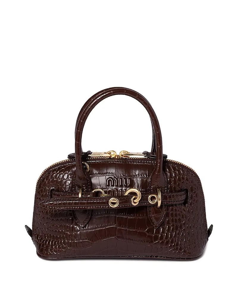 Aventure Crocodile Embossed Calfskin Mini-Bag by Miu Miu