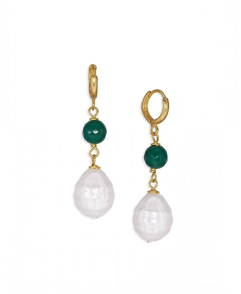 Dawn Pearl Huggie Earrings by Ottoman Hands
