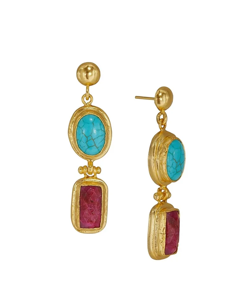 Duel Stone Drop Earrings by Ottoman Hands