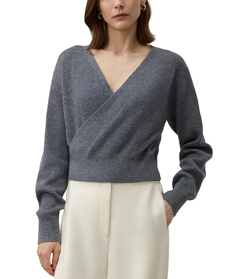 Machine Washable Wool Wrap Sweater