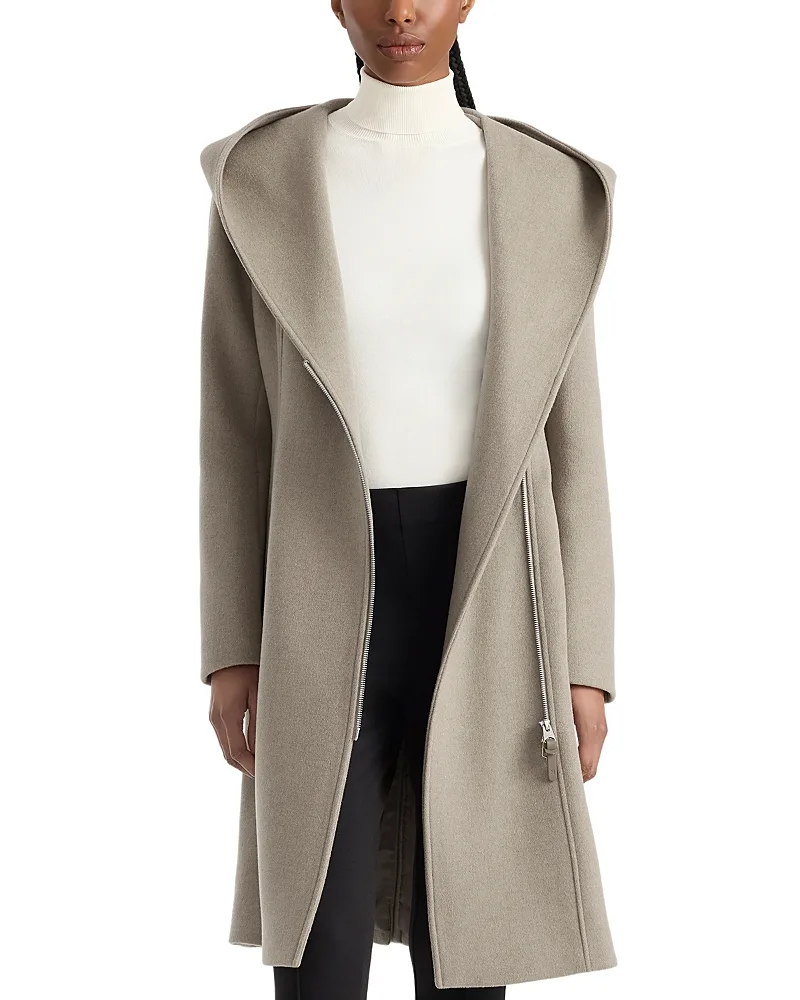 Shia 2 in 1 Double Face Wool Coat with Removable Bib