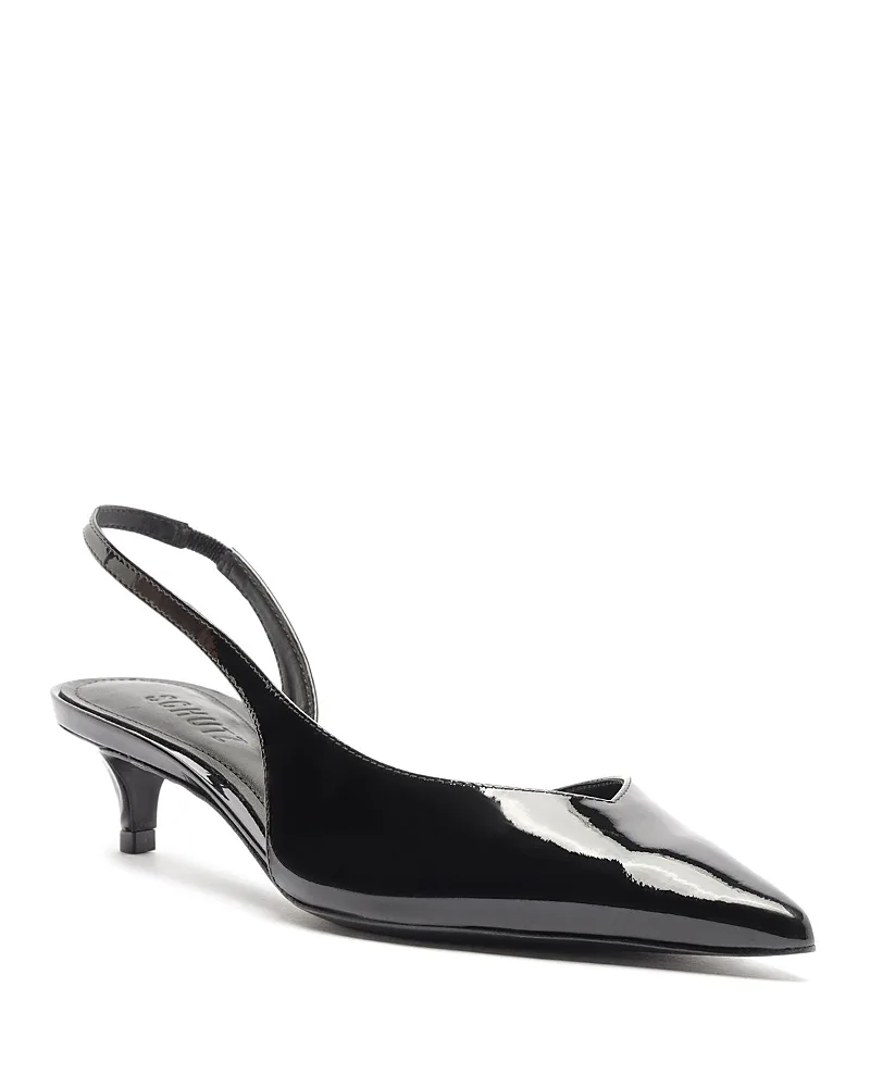 Alessia Patent Leather Slingback Kitten Heel Pumps
