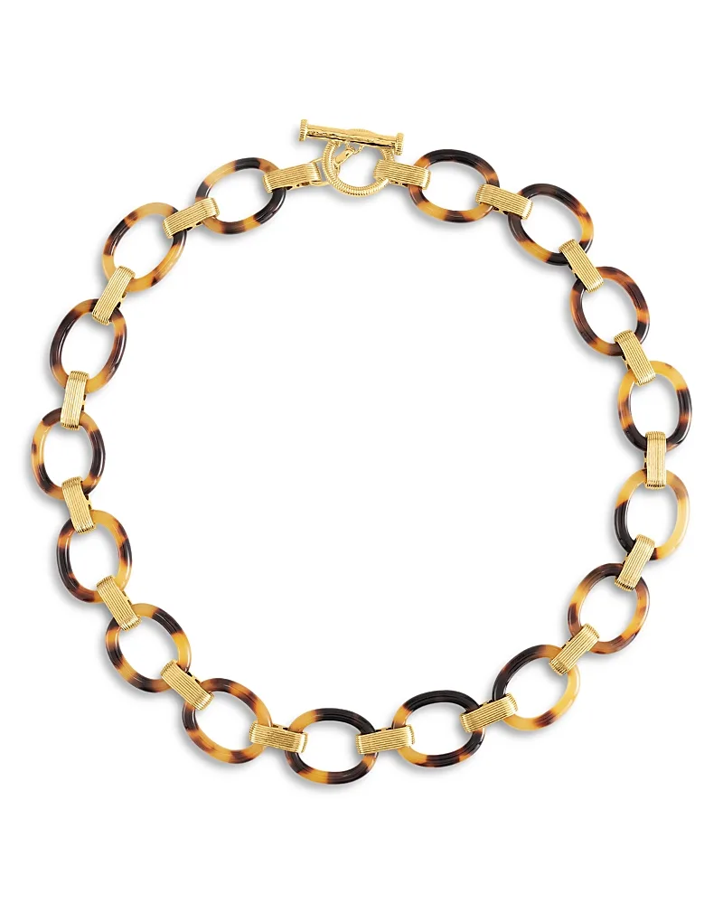 Safari Tortoise Link Statement Necklace, 20" by Anabel Aram