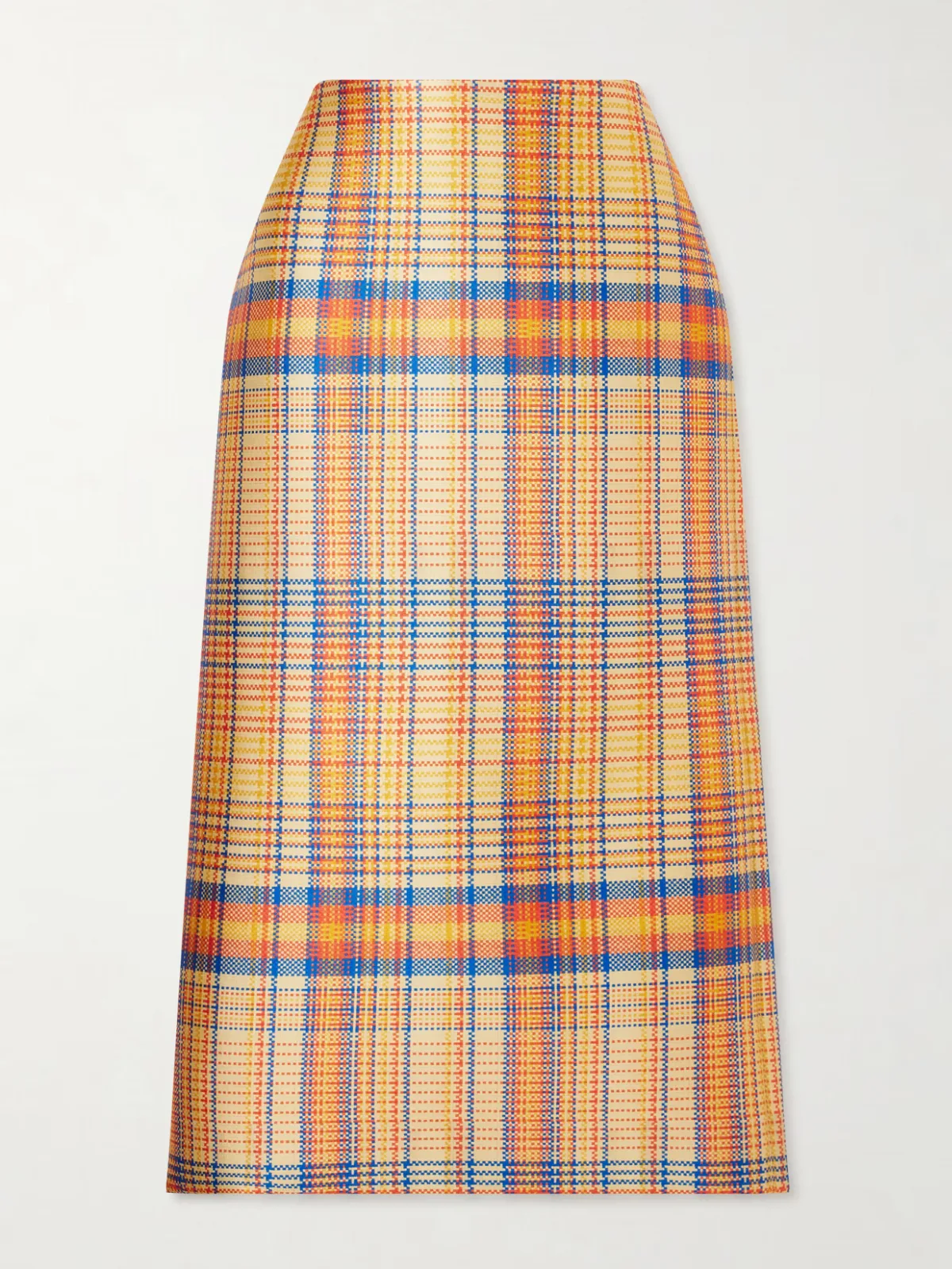 - Mercer Checked Wool And Silk-blend Mikado Midi Skirt -